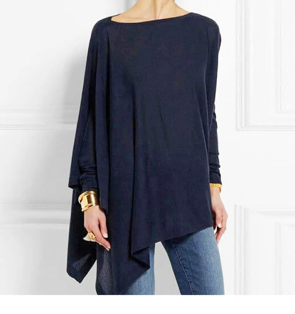 Cotton Irregular Women Blouses Shirt 2022 Autumn Female Solid Pullover Tops Casual O Neck Long Sleeve Blouse Ladies Tunic Blusas - Matrix-studios.com