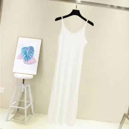 Spring Summer 2026 Woman Tank Dress Casual Modal Sexy Camisole Elastic Female Home Beach Dresses O-Neck Camis Sexy Dress - Matrix-studios.com