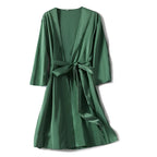 Satin Robe Female Intimate Lingerie Sleepwear Silky Bridal Wedding Gift Casual Kimono Bathrobe Gown Nightgown Sexy Nightwear - Matrix-studios.com