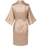 Satin Silk Robes Plus Size Wedding BathRobe Bride Bridesmaid Dress Gown Women Clothing Sleepwear Maid of Honor Rose Gold - Matrix-studios.com