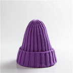 New Candy Colors Winter Women Knitted Hat Warm Soft Trendy Kpop Style Wool Beanie Elegant All-match Cap