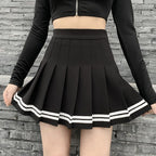 Vintage Korean Style Patchwork Skirt Harajuku JK Black Pleated Skirts Gothic Streetwear High Waist Mini Skirt Women Punk Skirt - Matrix-studios.com