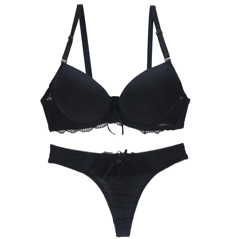 Nouvelle Seamless BCDE Cup Women Underwear Intimates Lace Thongs Lingerie Set Sexy Blue Pink Purple White Bra Panty - Matrix-studios.com