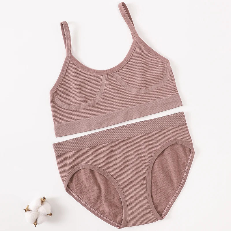 Women Seamless Bra Briefs Set Push Up Bra Top Sexy Lingerie Female U Back Crop Top Brassiere Underwear Set - Matrix-studios.com