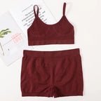 Women Seamless Bra And Panties Set Female Sport V-neck Unlined Bra High Rise Shorts Stretchy Underwear Sexy Lingerie Set - Matrix-studios.com