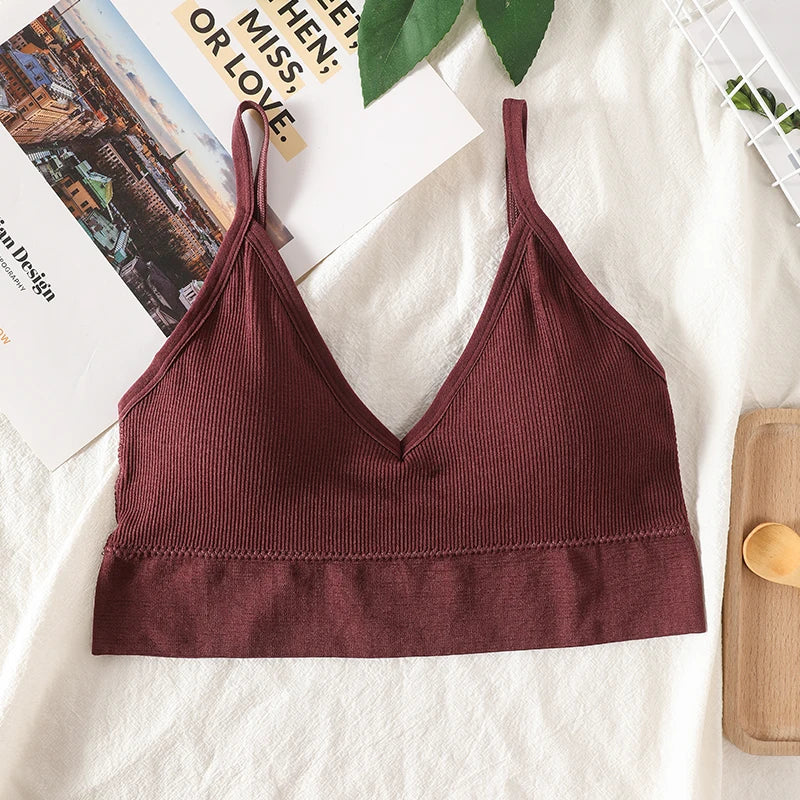Women's Crop Top Ribbed Tube Top U-Back Comfort Bra Streetwear Camis Sexy Lingerie Seamless Underwear Sports Tank Bralette M-XL - Matrix Studios