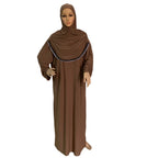 H118 Free size muslim dress with attached hijab pray khimar kaftan  burqa abaya robe hijab middle east clothing - Matrix-studios.com