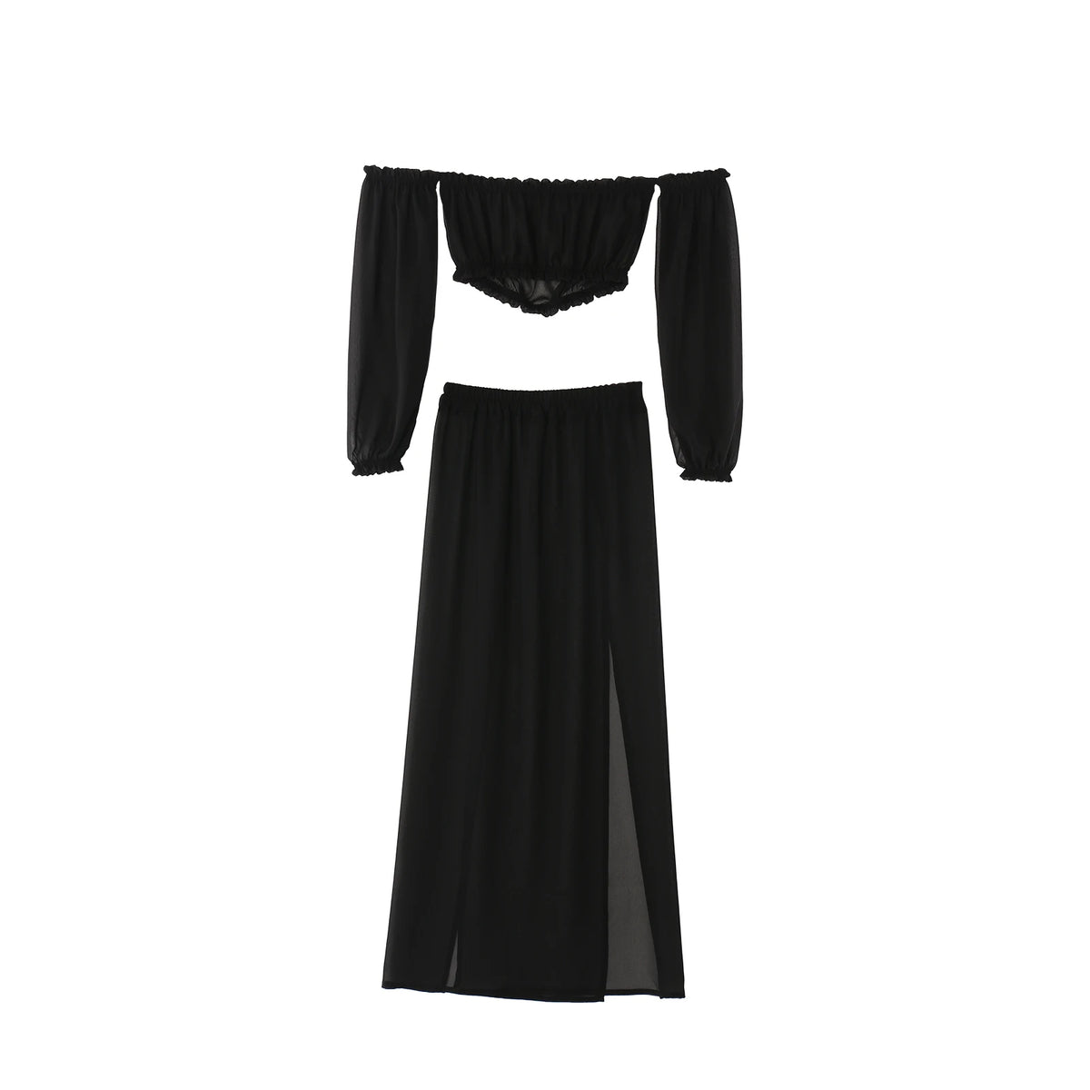 NEW Women Beach 2pcs Bikini Cover-Ups Swimsuit Off Shoulder Top+High Waist Dresss Sexy Ladies Swimming Cover Up Bathing Suit - Matrix Studios