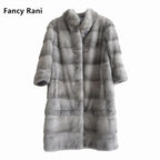 Fancy Rani Real Mink Fur Coat Natural Women Winter Long Leather Jacket Luxury Female Clothes  2023 Mink Fur Coat Women Promotion - Matrix Studios
