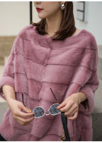 Real Mink Fur Coat Women Winter Natural Fur Coat Long Female Genuine Leather Mink Coats Cape Shawl Mink Coat - Matrix Studios