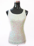 Womens Shine Glitter Sequin Embellished Sleeveless Vest Tank Tops Fashion Style Clothing For Cocktail Party Clubwear - Matrix-studios.com