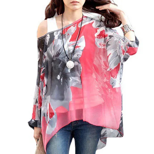 Women Blouses Plus Size Clothing Summer 2021 Novelty Bohemian Shirts Blusas Femininas Bohemian Style Women's Chiffon Tops Tees - Matrix-studios.com