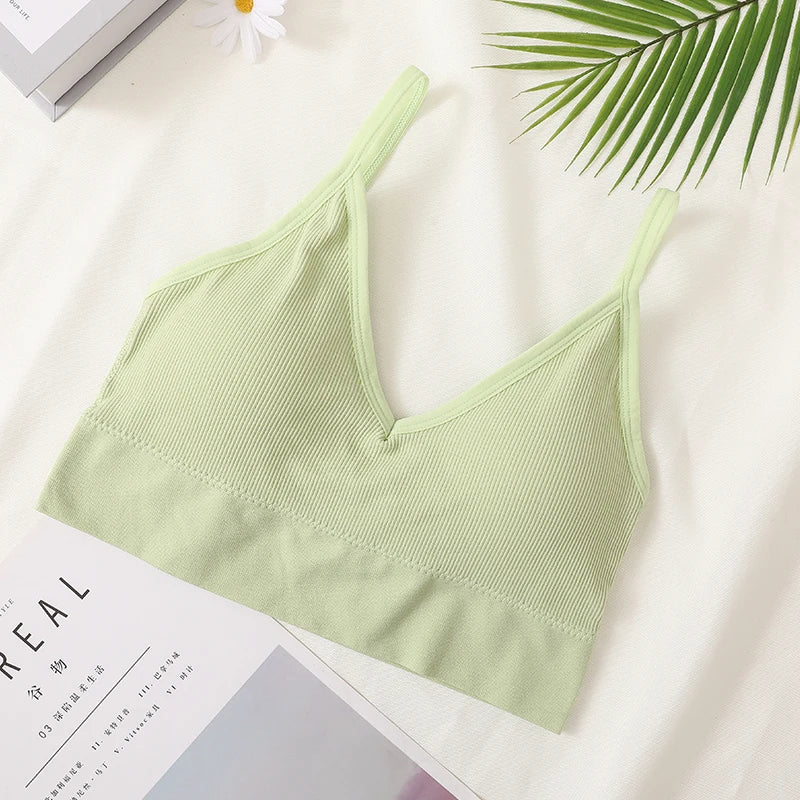 Women's Crop Top Ribbed Tube Top U-Back Comfort Bra Streetwear Camis Sexy Lingerie Seamless Underwear Sports Tank Bralette M-XL - Matrix Studios