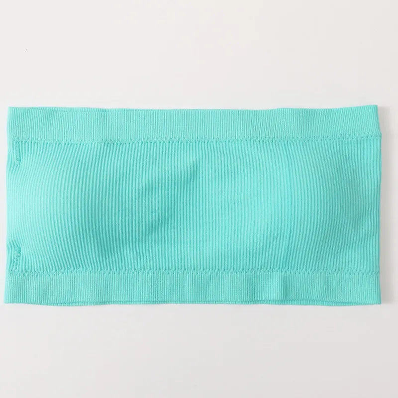 Strapless Tube Top Seamless Ribbed Bras Non-Wire Bandeau Bra Women Crop Top Ladies Sexy Underwear Removable Pads Intimates M-XL - Matrix Studios