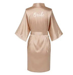 Satin Silk Robes Plus Size Wedding BathRobe Bride Bridesmaid Dress Gown Women Clothing Sleepwear Maid of Honor Rose Gold - Matrix-studios.com
