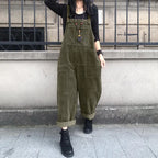 Corduroy Overalls Women's Summer Bib Jumpsuits ZANZEA 2026 Casual Suspender Harem Pants Female Solid Rompers Femme Oversize - Matrix Studios