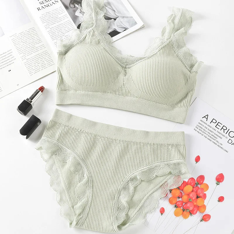 Sexy Women Bra Panties Set Push Up Sports Bra Set Letter Strap Seamless Active Bra Women Lingerie Set Fitness Top Underwear - Matrix-studios.com