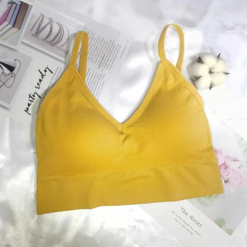 Women's Crop Top Ribbed Tube Top U-Back Comfort Bra Streetwear Camis Sexy Lingerie Seamless Underwear Sports Tank Bralette M-XL - Matrix Studios