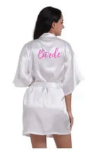 Satin Silk Robes Plus Size Wedding BathRobe Bride Bridesmaid Dress Gown Women Clothing Sleepwear Maid of Honor Rose Gold - Matrix-studios.com