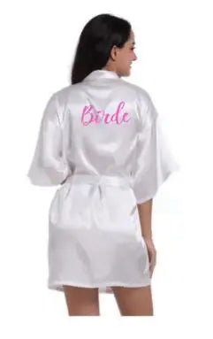 Satin Silk Robes Plus Size Wedding BathRobe Bride Bridesmaid Dress Gown Women Clothing Sleepwear Maid of Honor Rose Gold - Matrix-studios.com