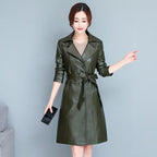 M-7XL Woman Sheepskin OverCoat Spring Autumn Winter 2026 Fashion Fur Collar Warm Thick Slim Long Sheep Leather Coat Female - Matrix Studios
