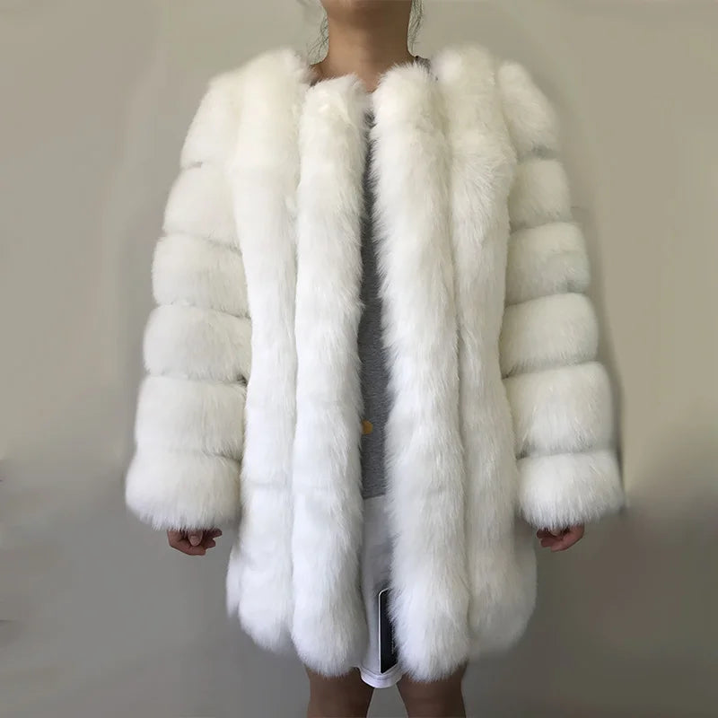 HJQJLJLS 2022 Winter New Fashion Women Long Faux Fur Coat Female Fuzzy Fur Coat Winter Thick Warm Fluffy Artificial Fur Jacket - Matrix Studios