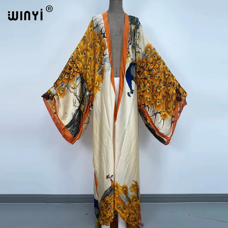 Europe WINYI new tunic bikini sweet lady pink boho Cardigan stitch Cocktail sexcy Boho Maxi Holiday Batwing Sleeve KIMONO mujer - Matrix Studios