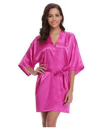 Green Nightgown Solid Color Kimono Lady Elegant Bathrobe Satin Homewear Wedding Bridal Gift Sleepwear Sexy Intimate Lingerie - Matrix-studios.com