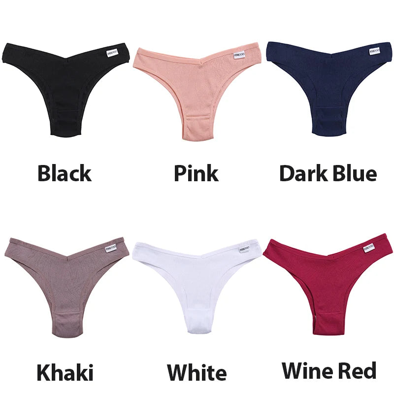 5PCS/Set Cotton Lingerie Panties Sexy Underwear Women Briefs Tangas Female Underpants Pantys Thong Panties Bikini Solid 13 Color - Matrix Studios