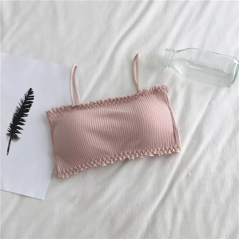 Women's Cotton Bra Female Tube Top Bra Women's Suspender Underwear Beautiful Tank Top Seamless Comfort Bra Sport Bra Lace Tops - Matrix Studios