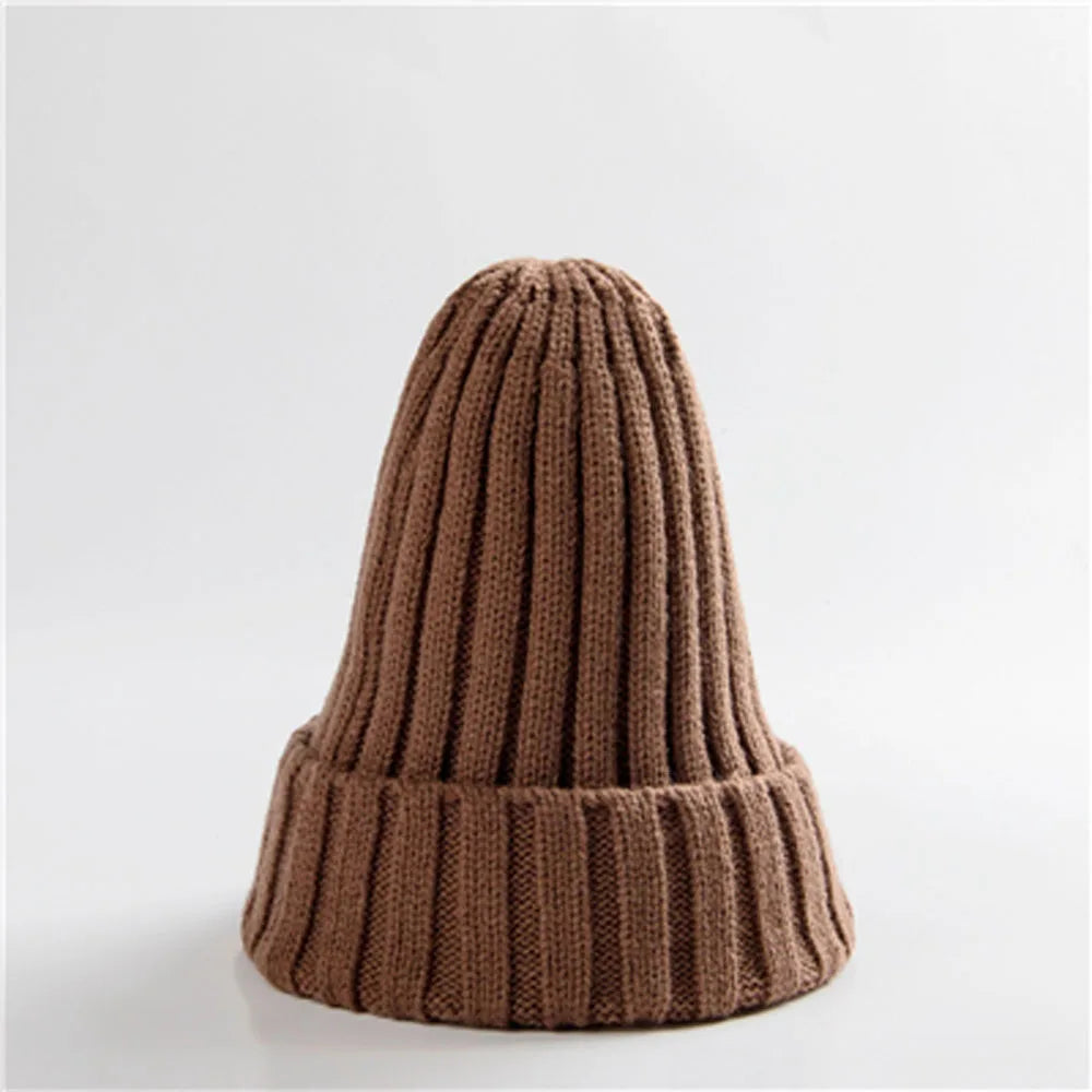 New Candy Colors Winter Women Knitted Hat Warm Soft Trendy Kpop Style Wool Beanie Elegant All-match Cap
