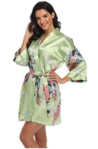 Satin Silk Women Wedding Bridemaid Robe Sexy Crane Print Bathrobe Short Long Kimono Night Gown Robe Fashion Dressing Gown Female - Matrix-studios.com