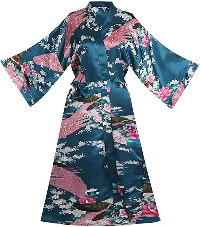 Silk Satin Wedding Bride Bridesmaid Robe Floral Bathrobe Short Kimono Robe Night Robe Bath Robe Fashion Dressing Gown For Women - Matrix-studios.com