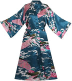 Silk Satin Wedding Bride Bridesmaid Robe Floral Bathrobe Short Kimono Robe Night Robe Bath Robe Fashion Dressing Gown For Women - Matrix-studios.com