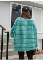 Real Mink Fur Coat Women Winter Natural Fur Coat Long Female Genuine Leather Mink Coats Cape Shawl Mink Coat - Matrix Studios
