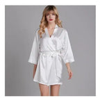 Summer Champagne Chinese Bride Wedding Robe Satin Sleepwear Women Nightgown Sexy Nightdress Lady Kimono Bathrobe Gown Negligee - Matrix-studios.com