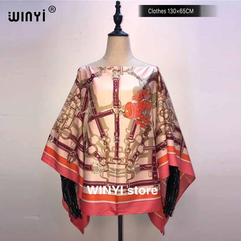 Fashion европейская одежда For Women Popular Thailand Summer Bohemian Printed Batwing Sleeve Silk kaftan Blouse For Night Party - Matrix Studios