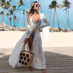 Bikini Cover Up Lace Hollow Crochet Swimsuit Beach Dress Women 2025 Summer Ladies Cover-Ups Bathing Suit Beach Wear Tunic - Matrix Studios