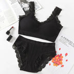 Sexy Women Bra Panties Set Push Up Sports Bra Set Letter Strap Seamless Active Bra Women Lingerie Set Fitness Top Underwear - Matrix-studios.com