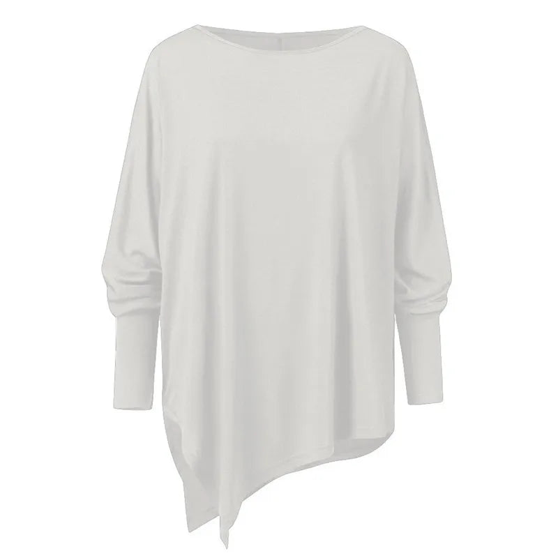 Cotton Irregular Women Blouses Shirt 2022 Autumn Female Solid Pullover Tops Casual O Neck Long Sleeve Blouse Ladies Tunic Blusas - Matrix-studios.com