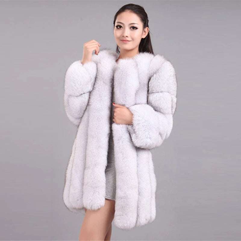 HJQJLJLS 2022 Winter New Fashion Women Long Faux Fur Coat Female Fuzzy Fur Coat Winter Thick Warm Fluffy Artificial Fur Jacket - Matrix Studios