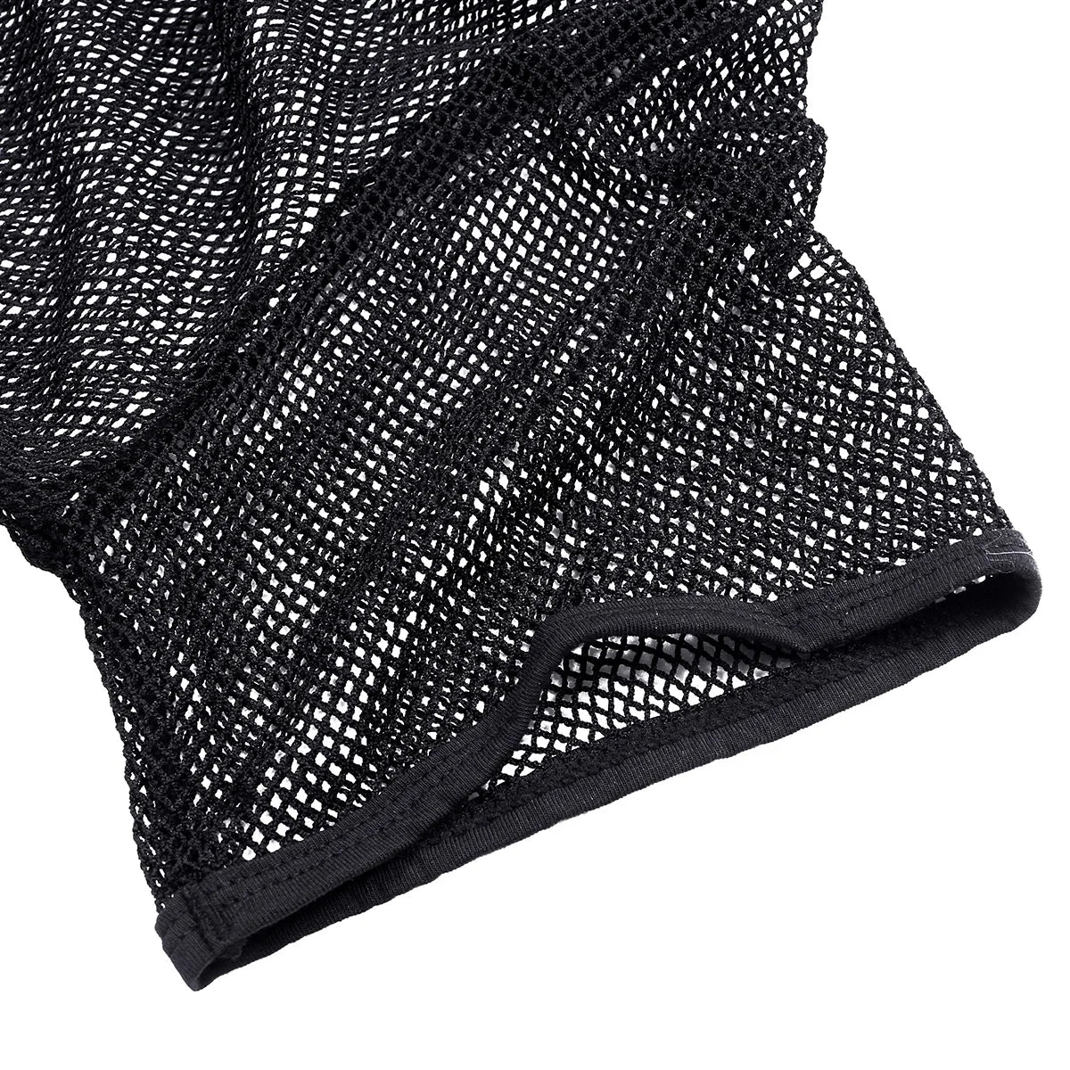 Mens Mesh Cycling Base Layers Shirt Quick Dry Cool Cycling Vest Black See Through Clubwear Tee Shirt Fishnet Jersey Sportswear - Matrix Studios