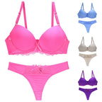 Nouvelle Seamless BCDE Cup Women Underwear Intimates Lace Thongs Lingerie Set Sexy Blue Pink Purple White Bra Panty - Matrix-studios.com