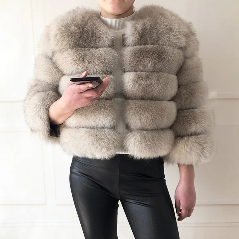 2026 New Style Real Fur Coat 100% Natural Fur Jacket Female Winter Warm Leather Fox Fur Coat High Quality Fur Vest - Matrix Studios