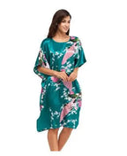 Summer Women Nightgown Print Sleepwear Night Bath Dress Gown Satin Sleep Shirt Sexy Nightshirt Home Clothes Intimate Lingerie - Matrix-studios.com