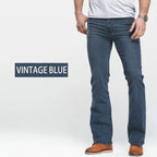 LGRG Mens Boot Cut Jeans Slightly Flared Slim Fit Blue Black Trousers Designer Classic Male Stretch Denim Pants - Matrix Studios