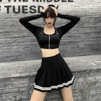 Vintage Korean Style Patchwork Skirt Harajuku JK Black Pleated Skirts Gothic Streetwear High Waist Mini Skirt Women Punk Skirt - Matrix-studios.com