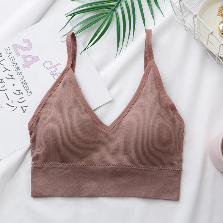 Women's Crop Top Ribbed Tube Top U-Back Comfort Bra Streetwear Camis Sexy Lingerie Seamless Underwear Sports Tank Bralette M-XL - Matrix Studios