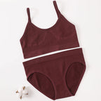 Women Seamless Bra Briefs Set Push Up Bra Top Sexy Lingerie Female U Back Crop Top Brassiere Underwear Set - Matrix-studios.com