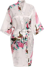 Satin Silk Women Wedding Bridemaid Robe Sexy Crane Print Bathrobe Short Long Kimono Night Gown Robe Fashion Dressing Gown Female - Matrix-studios.com